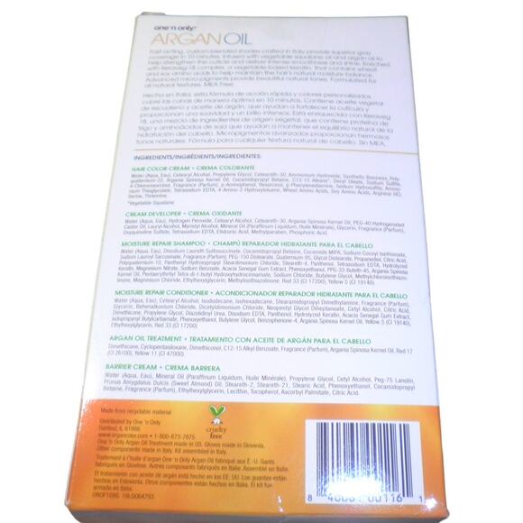 One 'n Only Argan Oil Fast 10 Permanent Hair Color Kit 8G Golden Light Blonde - Picture 3 of 5